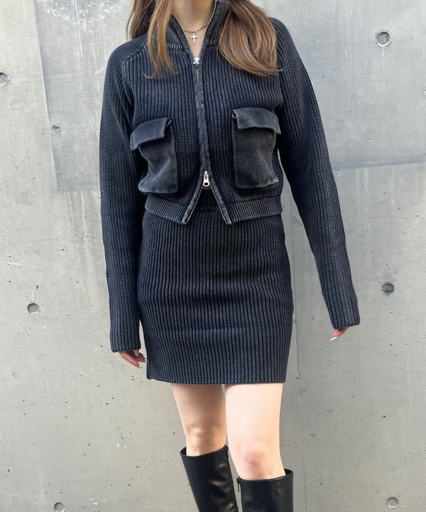 Rib zipup＆mini skirt SET｜【公式】ROGER AND RAW通販サイト