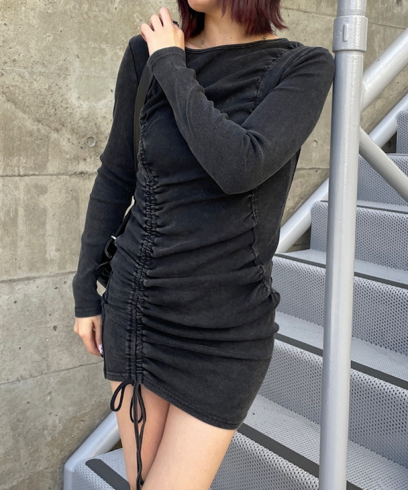 Rib shirring mini one-piece