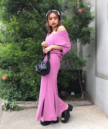 Switchin flare long skirt
