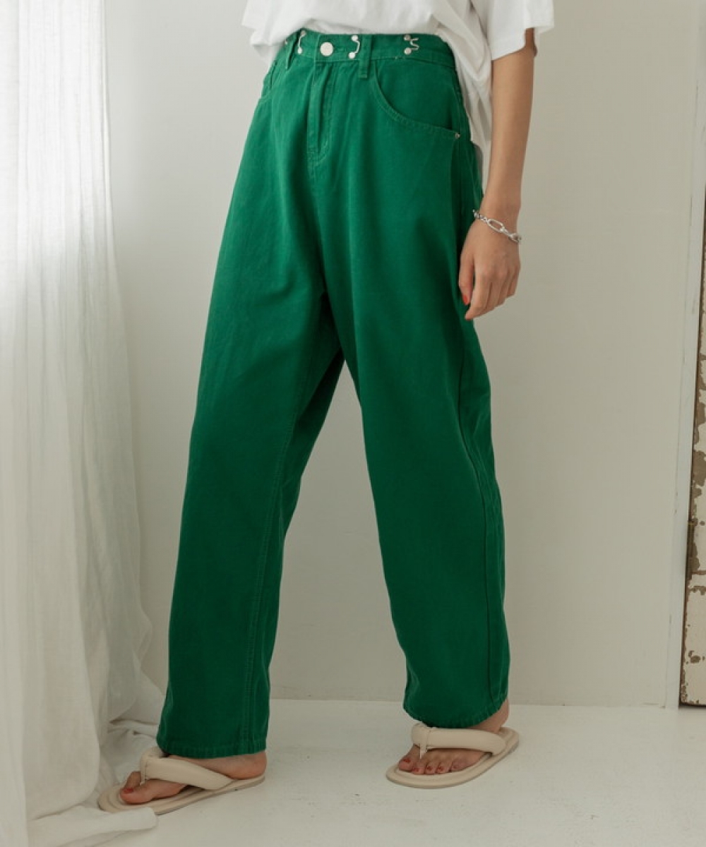 TWILL COLOR WIDE PANTS
