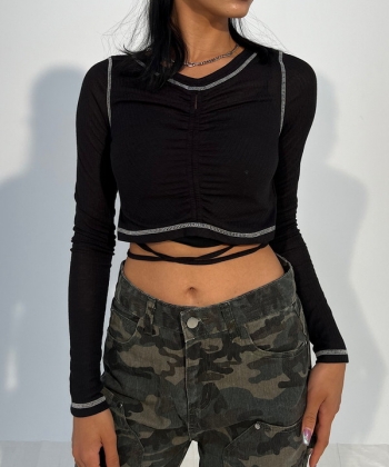 Laceup cropped tops