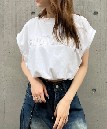 Embroidery cropped sewat tops