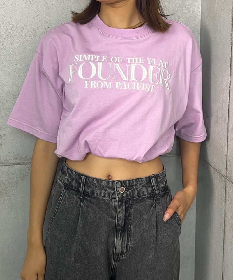 Embroidery cropped tops