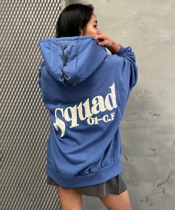 Back logo zip big hoodie