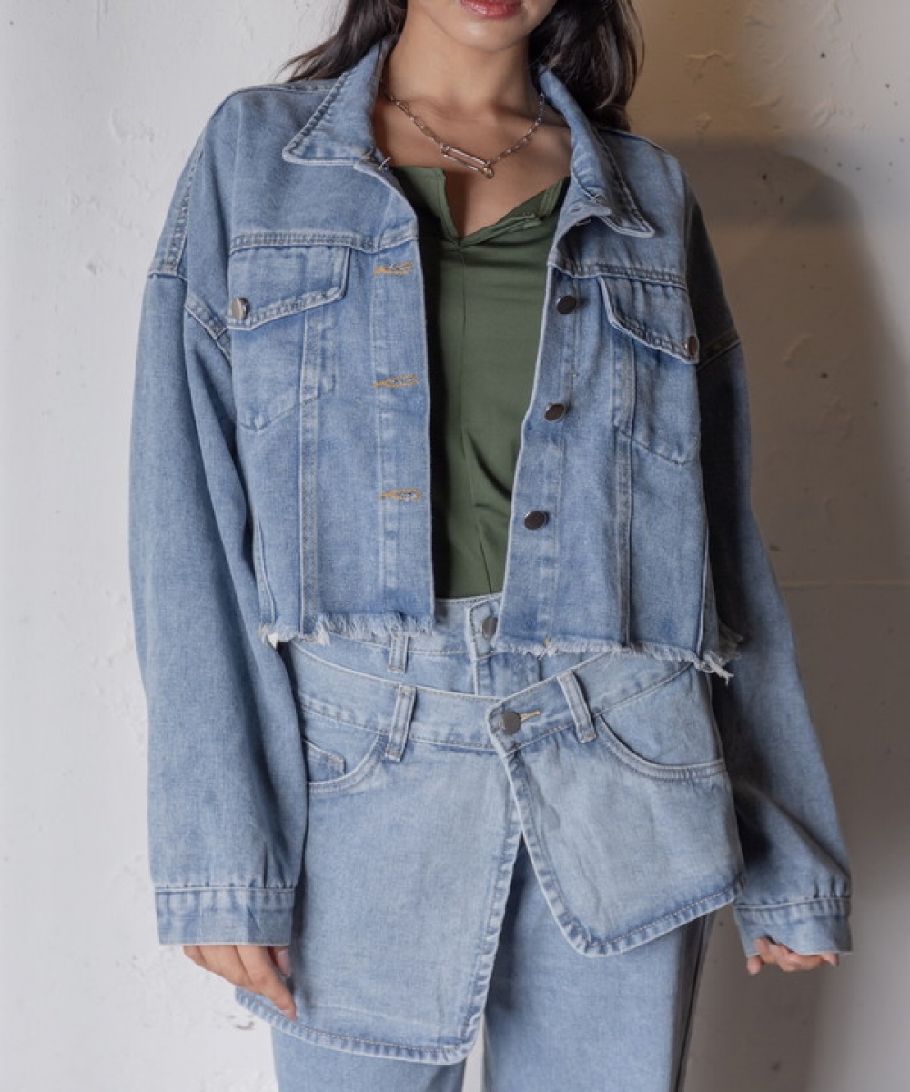 Denim cut off jacket