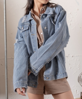 Broken big denim jacket