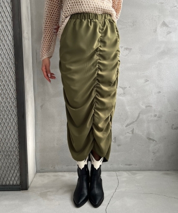 Shirring cocoon skirt