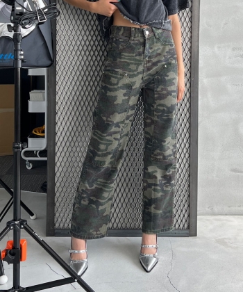 Camo straight work pants