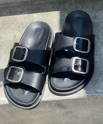 Double belt buckle sandals