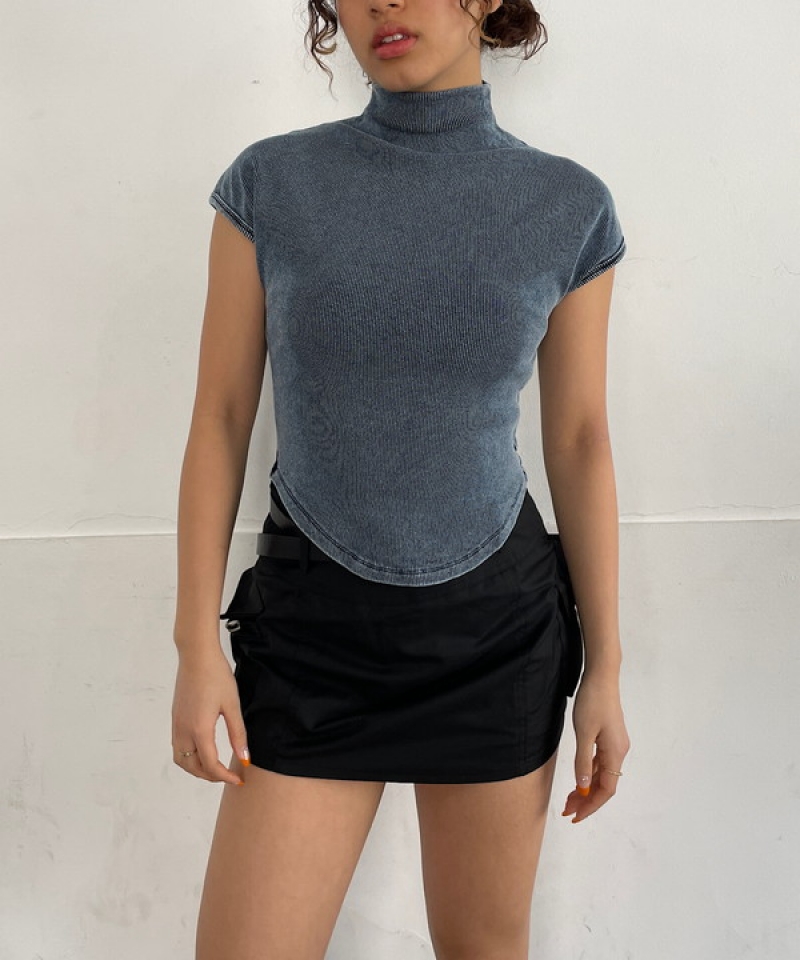 Pigment hight neck rib tops