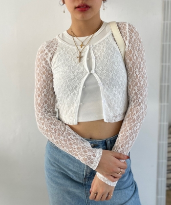 Lace short cardigan