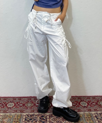 Ribbon gathers workpants