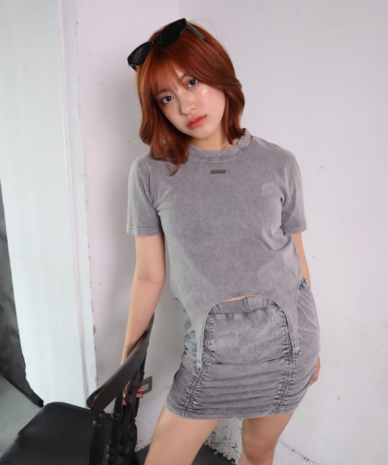Design tshirt＆gathers skirt SETUP