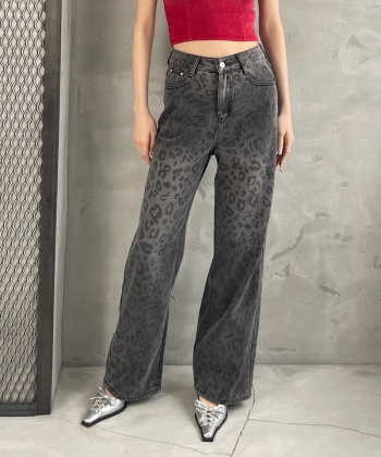 Leopard straight pants