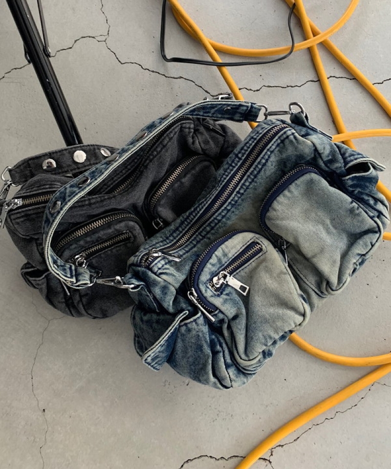 Denim shoulder　pocket bag