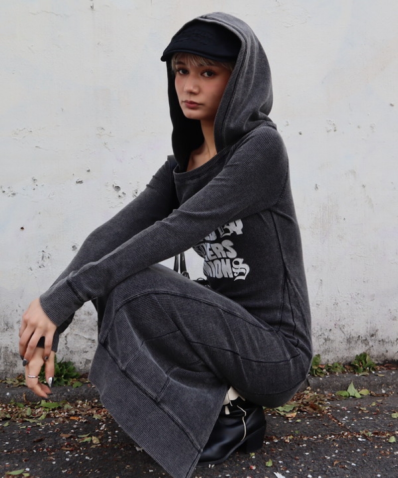 Waffle logo print one-piece