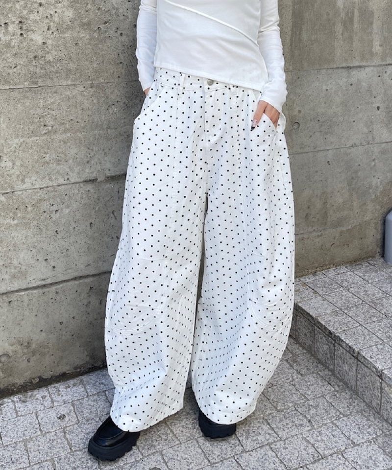 Dot wide low pants