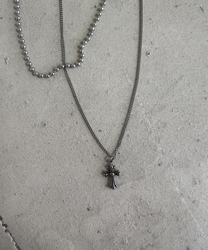 Twin chain motif necklace