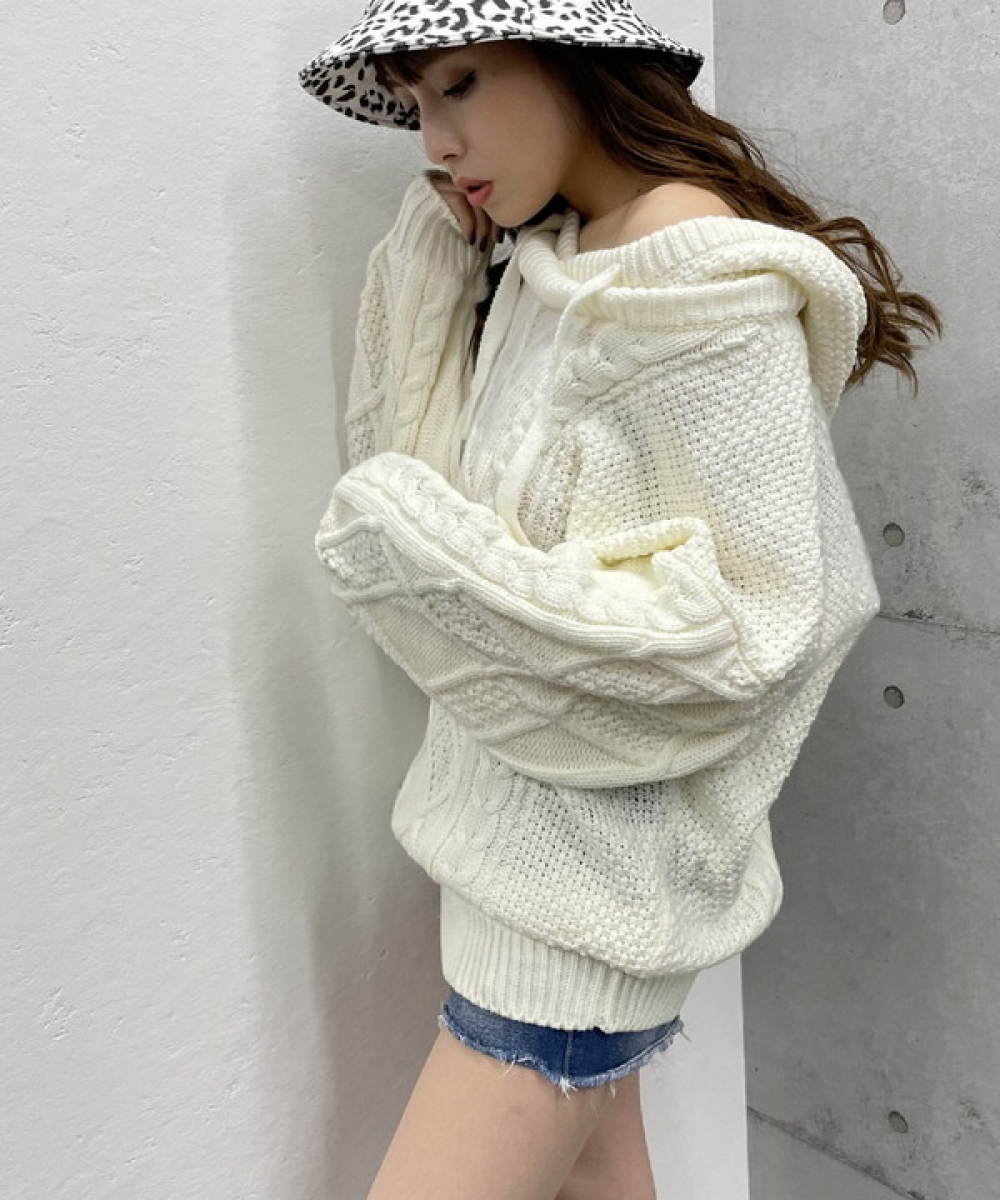 モヘアケーブル切替パーカーワンピース 公式 Roger And Raw通販サイト