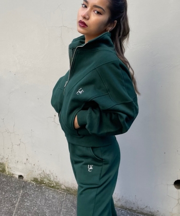 StandNeck zip sweat jacket