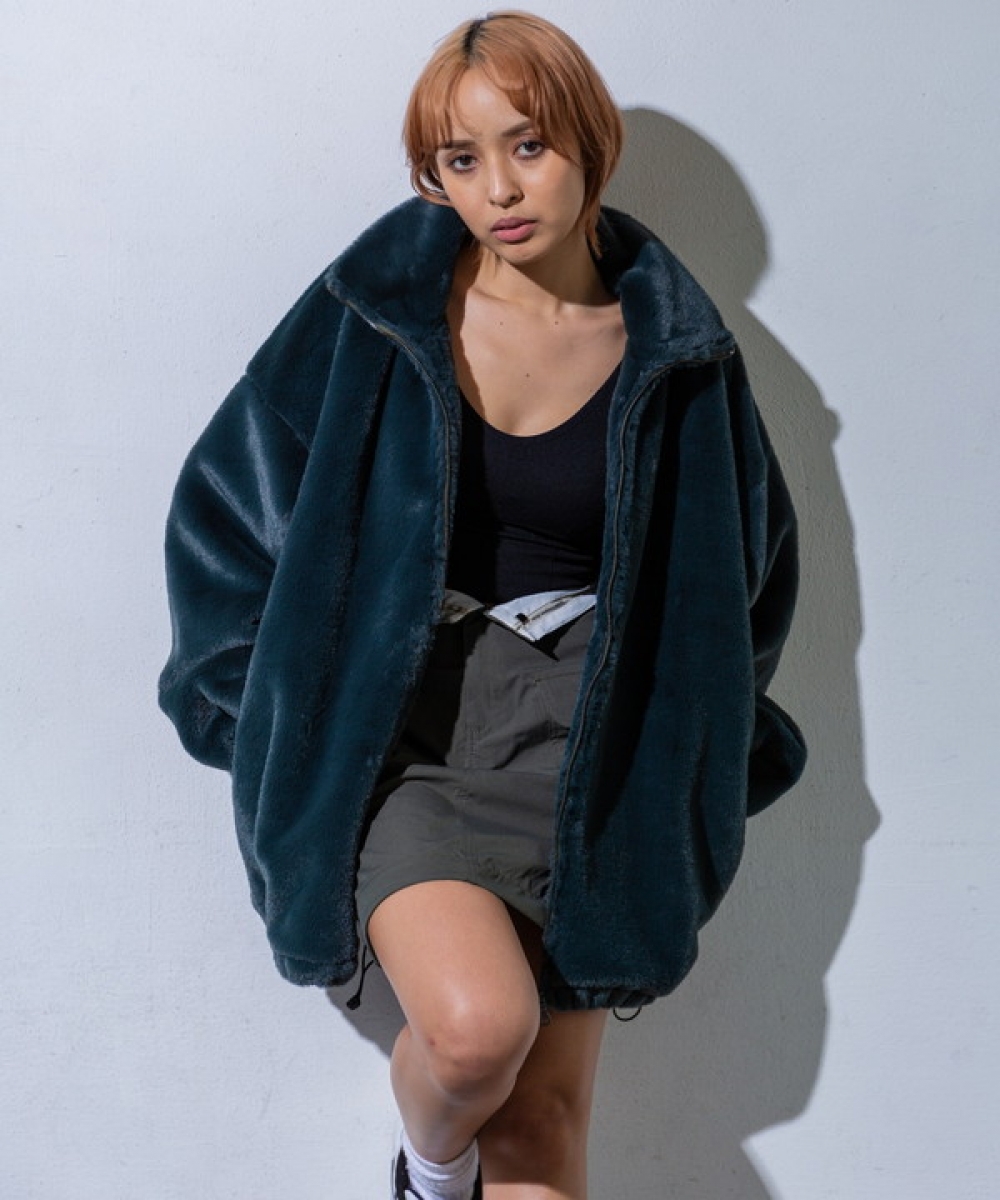 【-UN-UNISEX】Fur hightneck jacket