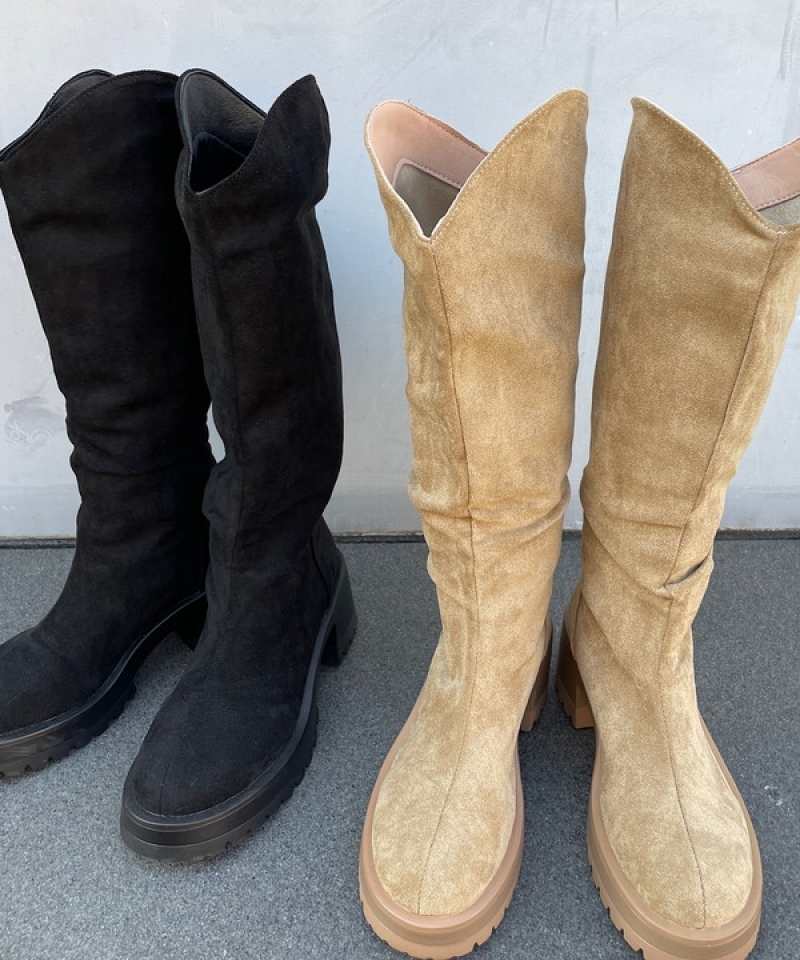 Suede long boots