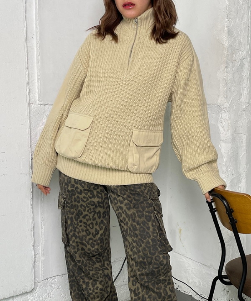 別注 HALFZIPKNIT hood freak´s store モリハルナ レディース
