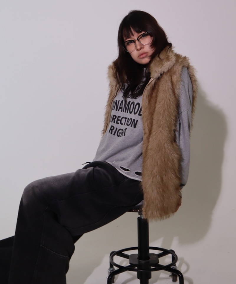 Long fur vest